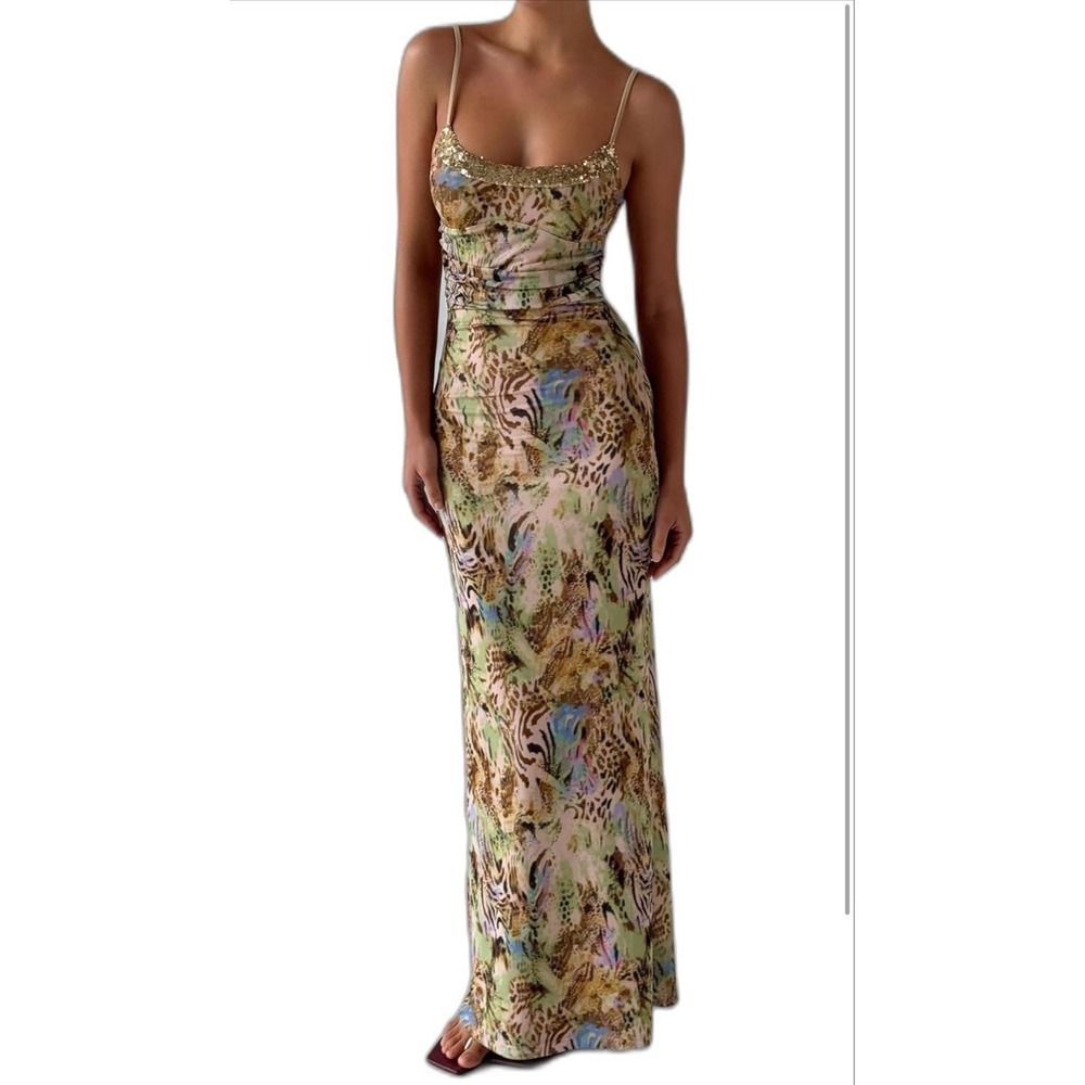 88.-   Tiger Mist Women's Elysium Maxi Dress with Sequin Trim Neckline